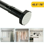 KCGYNP Adjustable Tension Rod for Closet Clearance,Wardrobe,Shower Curtain-Rust-Proof,No Drilling,Telescopic 43.5 to 78,Heavy Duty Stainless Steel with Non-Slip Rubber Bases,Max Load 110lb